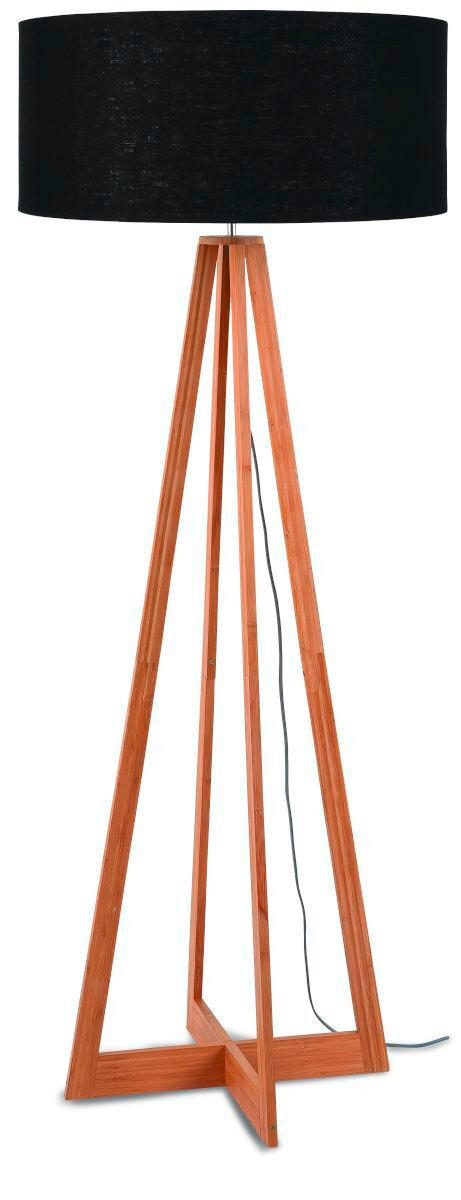 STEHLEUCHTE 60/158 cm    - Schwarz/Naturfarben, Trend (60/158cm) - Good & Mojo