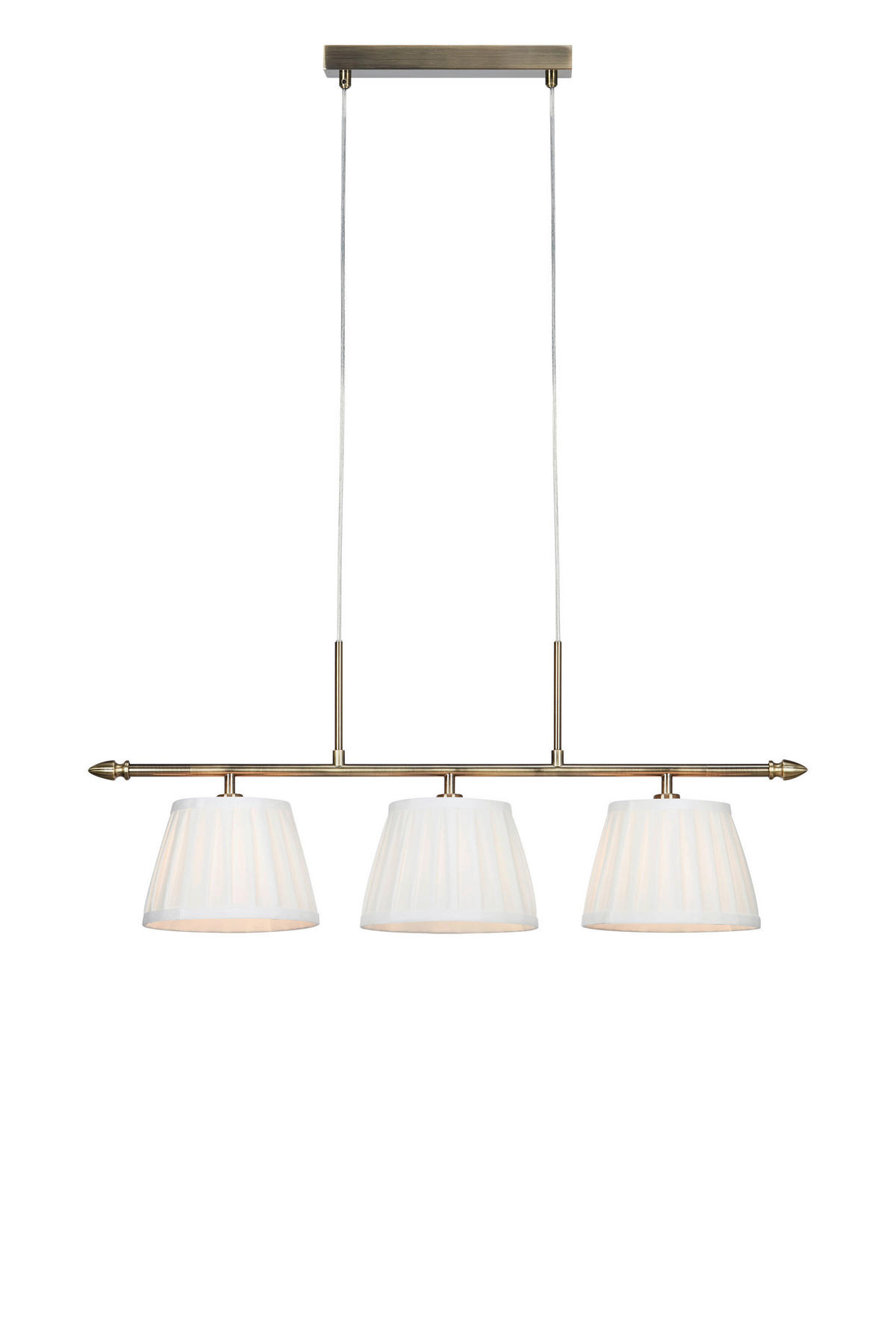 PENDELLEUCHTE OXFORD 20/33/82,5 cm   - Messingfarben/Weiß, Design, Textil/Metall (20/33/82,5cm) - Markslöjd