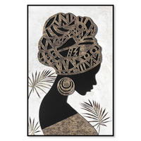 ORIGINALBILD Frauen 58/88 cm  - Goldfarben/Schwarz, LIFESTYLE, Holzwerkstoff/Textil (58/88cm) - Monee