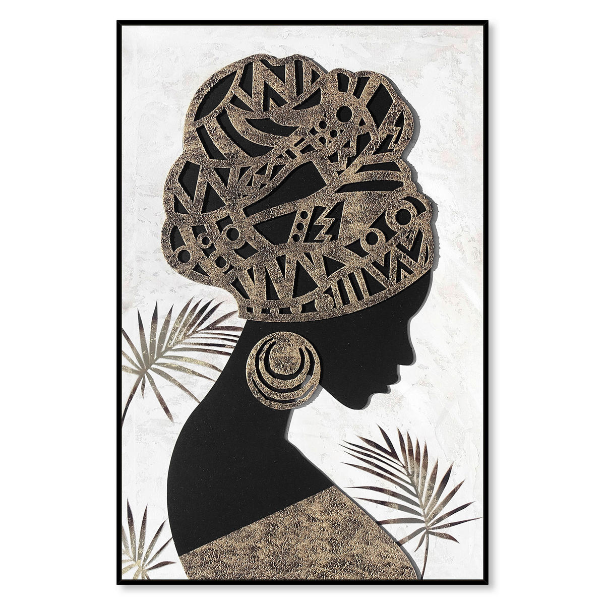 ORIGINALBILD Frauen 58/88 cm  - Goldfarben/Schwarz, LIFESTYLE, Holzwerkstoff/Textil (58/88cm) - Monee