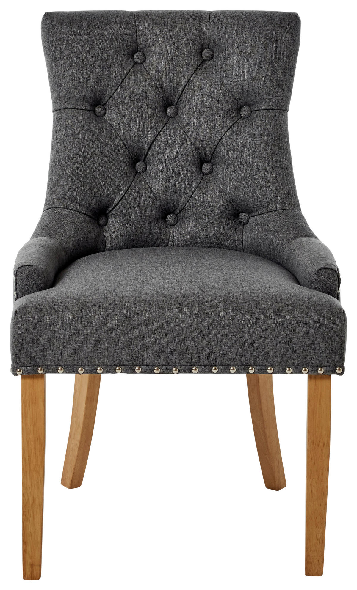 STUHL  in Webstoff  - Eichefarben/Grau, Modern, Holz/Textil (56/62,5/91cm) - Livetastic