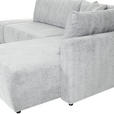 ECKSOFA in Flachgewebe Hellgrau - Hellgrau/Schwarz, KONVENTIONELL, Kunststoff/Textil (295/200cm) - Carryhome