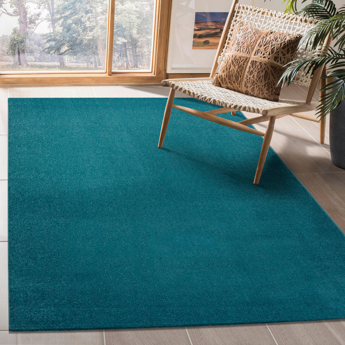 WEBTEPPICH 60/110 cm Uni Dunkelblau rechteckig  - Dunkelblau, LIFESTYLE, Kunststoff/Textil (60/110cm) - Novel