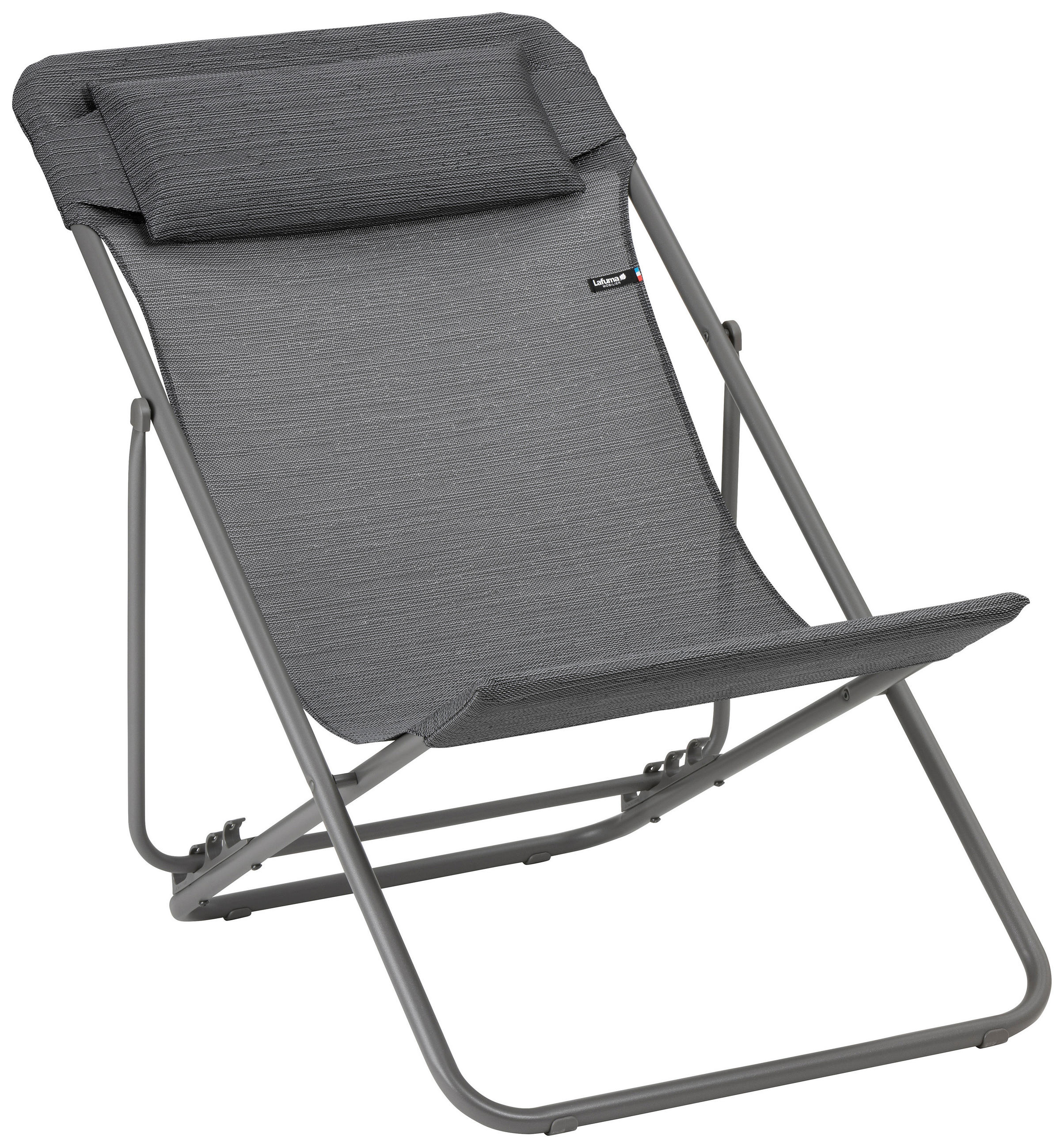 STRANDSTUHL Stahl Dunkelgrau, Titanfarben  - Dunkelgrau/Titanfarben, Basics, Kunststoff/Metall (62/77-83/94-96cm) - Lafuma Mobilier