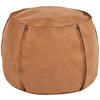 HOCKER in Textil, Leder Haselnussfarben  - Haselnussfarben, MODERN, Leder/Textil (60/36/60cm)