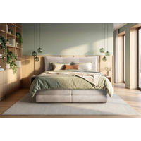 BOXSPRINGBETT 160/200 cm  Beige  - Beige/Schwarz, Modern, Holz/Holzwerkstoff (160/200cm) - MID.YOU
