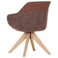 ARMLEHNSTUHL  Sitzfläche 360° drehbar, automatische Rückholfunktion Chenille, Lederlook  - Rotbraun/Eichefarben, KONVENTIONELL, Holz/Textil (60/83/65cm) - Landscape