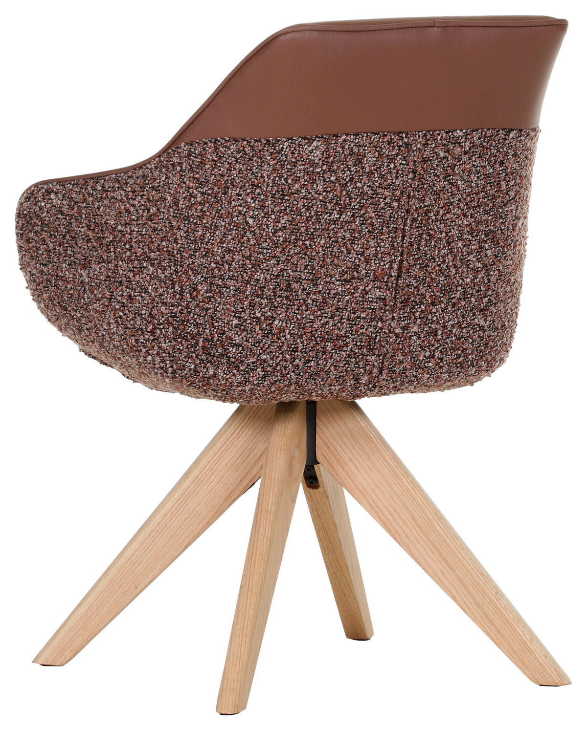 ARMLEHNSTUHL  in Chenille, Lederlook  - Rotbraun/Eichefarben, KONVENTIONELL, Holz/Textil (60/83/65cm) - Landscape