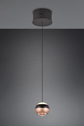 ZÁVESNÉ LED SVIETIDLO, 15,5/200 cm  - čierna, Design, kov (15,5/200cm)