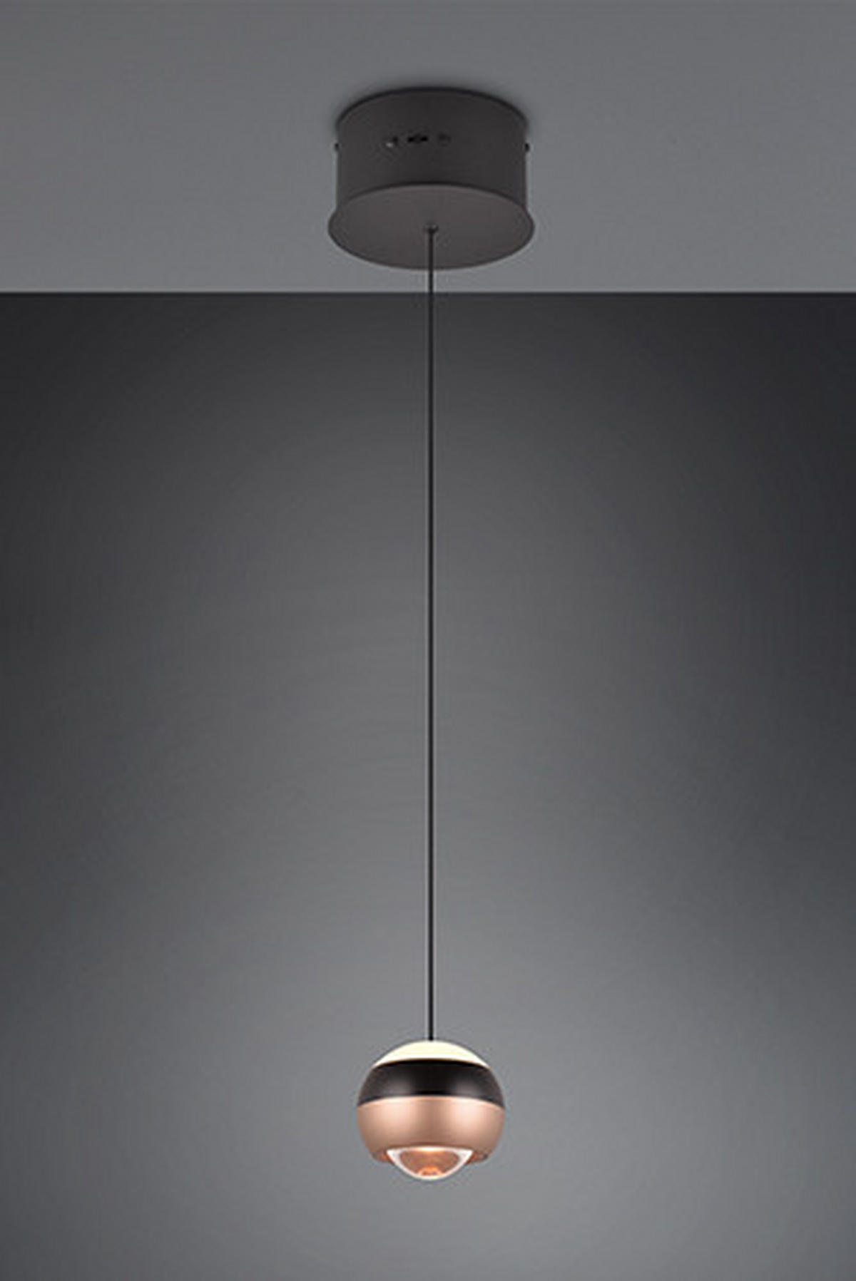 ZÁVĚSNÉ LED SVÍTIDLO, 15,5/200 cm  - černá, Design, kov (15,5/200cm)