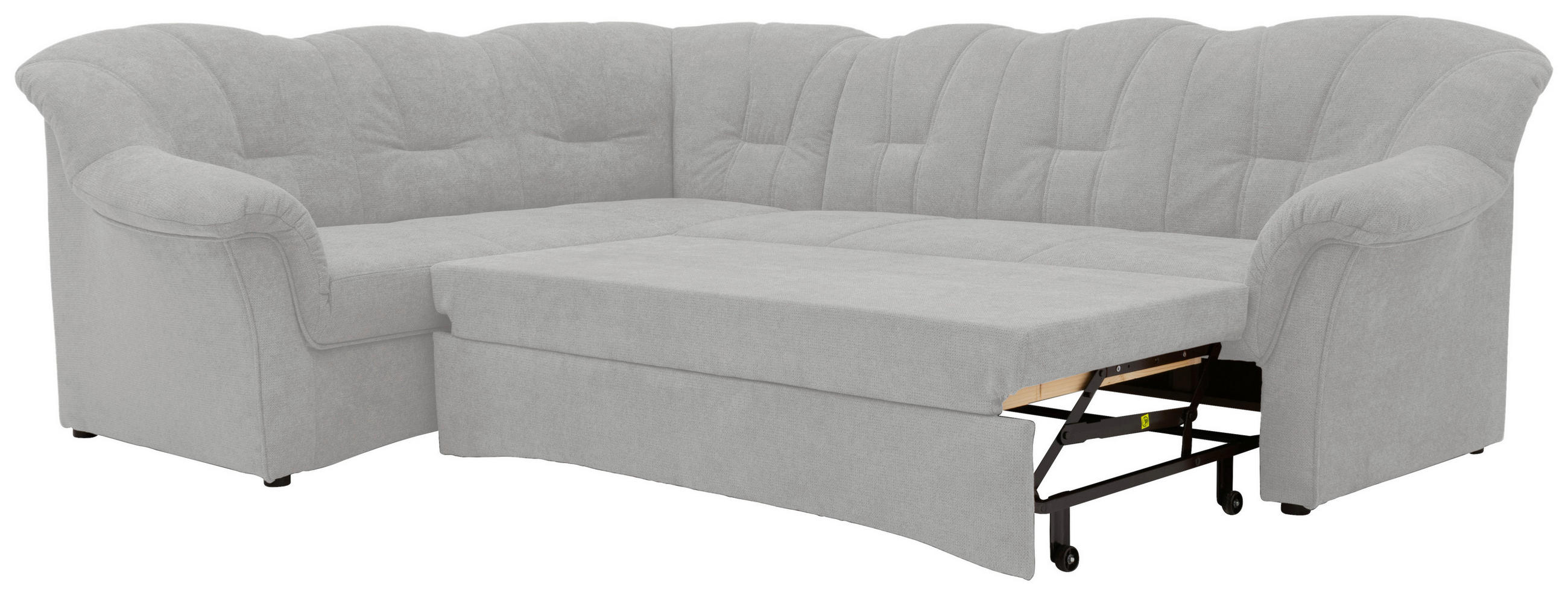 ECKSCHLAFSOFA Hellgrau Mikrofaser - Hellgrau/Schwarz, KONVENTIONELL, Kunststoff/Textil (192/243cm) - MID.YOU
