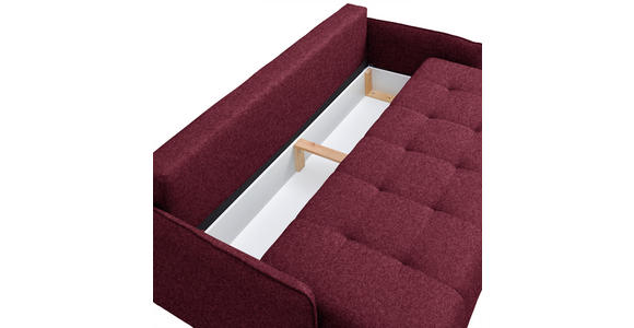 SCHLAFSOFA  in Chenille Bordeaux  - Bordeaux/Buchefarben, Design, Holz/Textil (217/97/101cm) - Carryhome