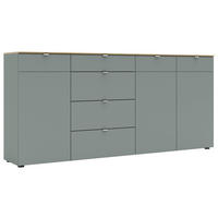 SIDEBOARD  in 220/101/41 cm  - Schilfgrün/Silberfarben, Design, Holzwerkstoff/Metall (220/101/41cm)