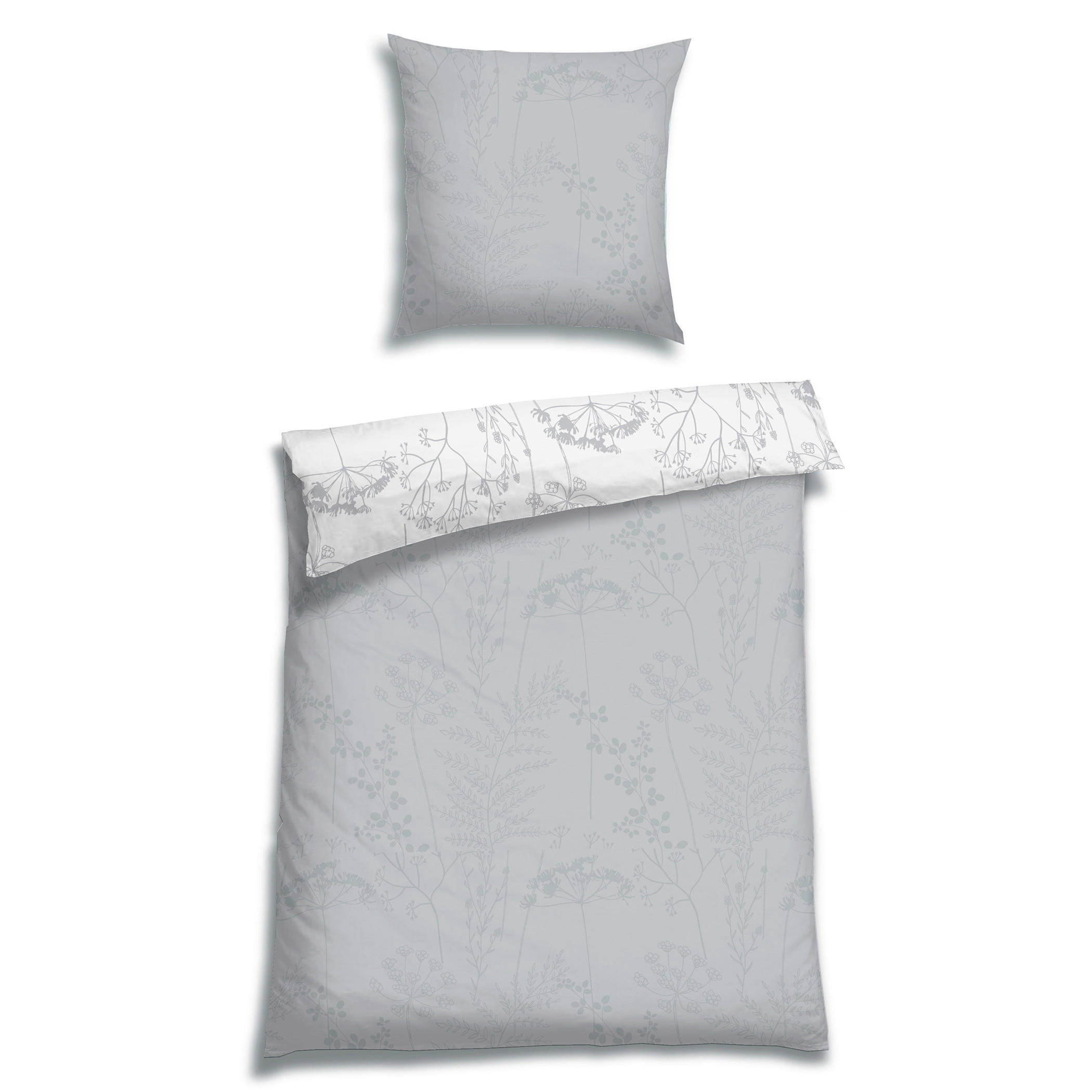 BETTWÄSCHE 2-teilig Flanell 135/200 cm  - Hellgrau, Design, Textil (135/200cm) - Florella