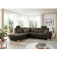 ECKSOFA in Mikrofaser Fango  - Wildeiche/Fango, KONVENTIONELL, Holz/Textil (236/286cm) - Voleo