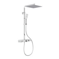 ÜBERKOPFBRAUSESET  - Chromfarben/Weiß, Design, Glas/Metall (35/127,5/37,5cm) - Schütte