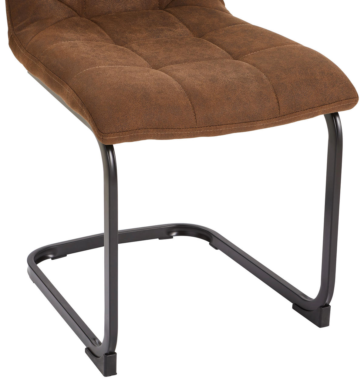 SCHWINGSTUHL  in Eisen Mikrofaser  - Schwarz/Braun, Basics, Textil/Metall (45/95/61cm) - MID.YOU