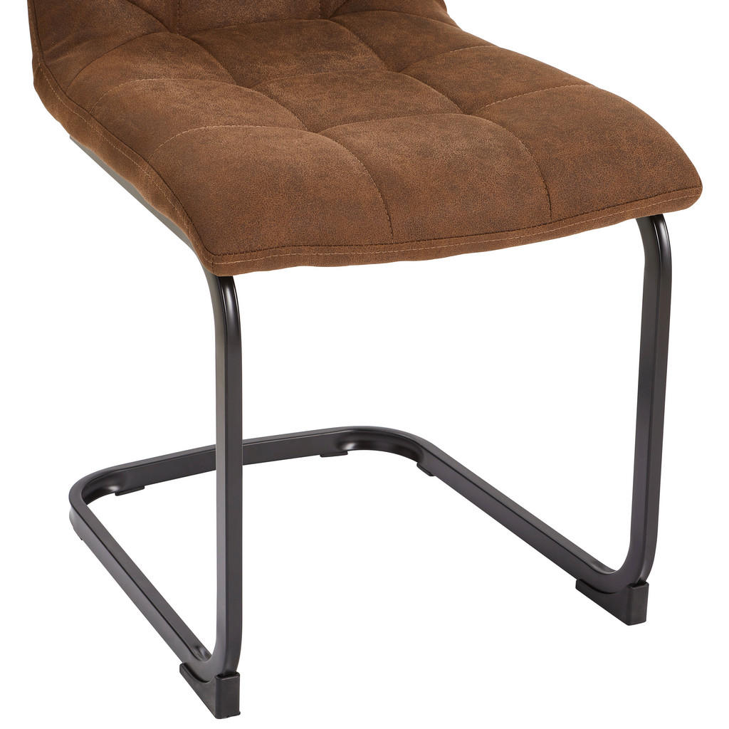 Thumbnail - Mid.you Schwingstuhl, Braun, Metall, Textil, Füllung: Schaumstoff, C-Form, 45x95x61 cm, Esszimmer, Stühle, Esszimmerstüh...