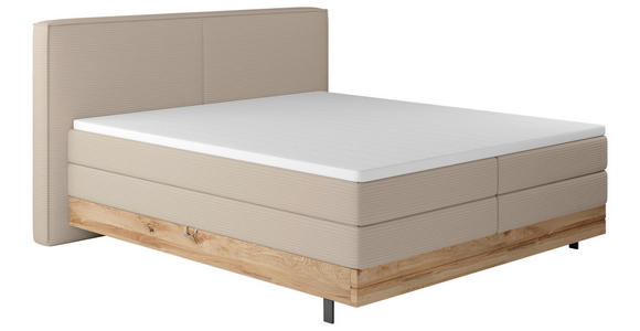 BOXSPRINGBETT 180/200 cm  in Champagner  - Champagner/Schwarz, Natur, Holz/Textil (180/200cm) - Valnatura