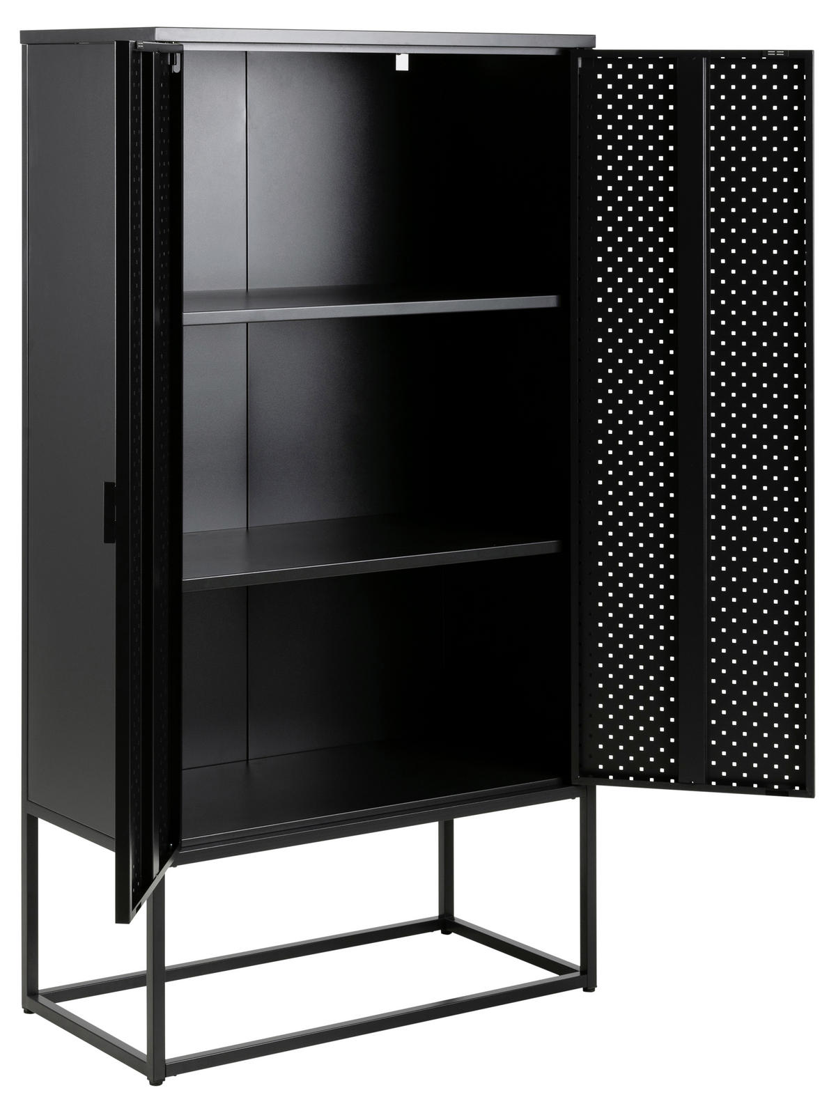 HOCHSCHRANK 80/150/40 cm  - Schwarz, Trend, Metall (80/150/40cm) - MID.YOU