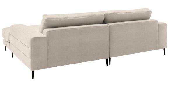 ECKSOFA  in Flachgewebe Beige  253/177 cm  - Beige/Schwarz, Design, Textil/Metall (253/177cm) - Dieter Knoll