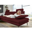 ECKSOFA in Echtleder Rot  180/310 cm  - Rot/Schwarz, Design, Leder/Metall (180/310cm) - Dieter Knoll