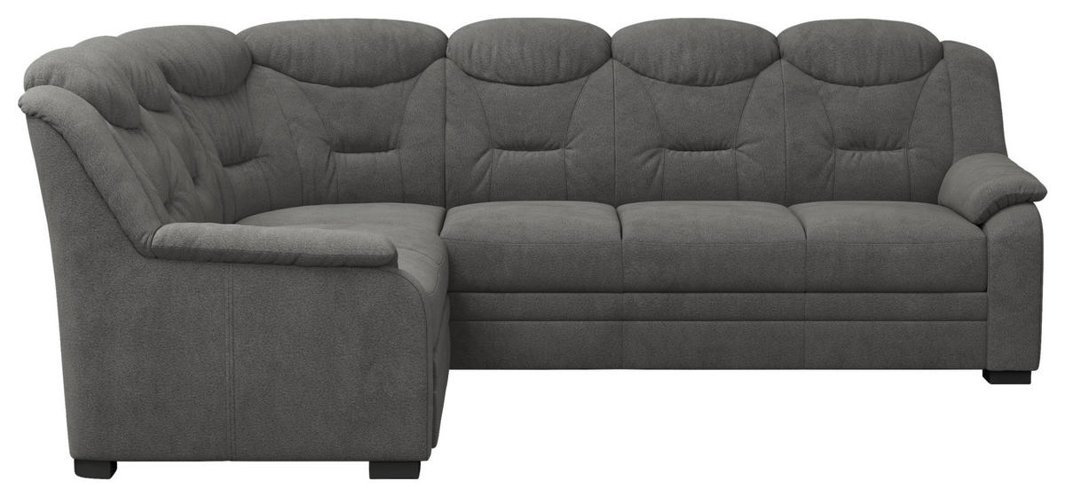 ECKSOFA in Chenille Anthrazit  - Anthrazit/Schwarz, Basics, Kunststoff/Textil (211/263cm) - MID.YOU