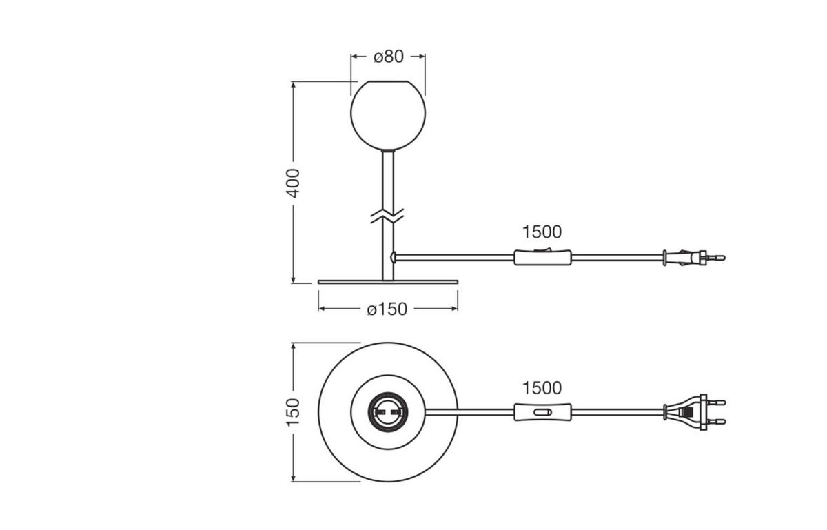 TISCHLEUCHTE 15/40 cm   - Gelb, Design, Metall (15/40cm) - Osram