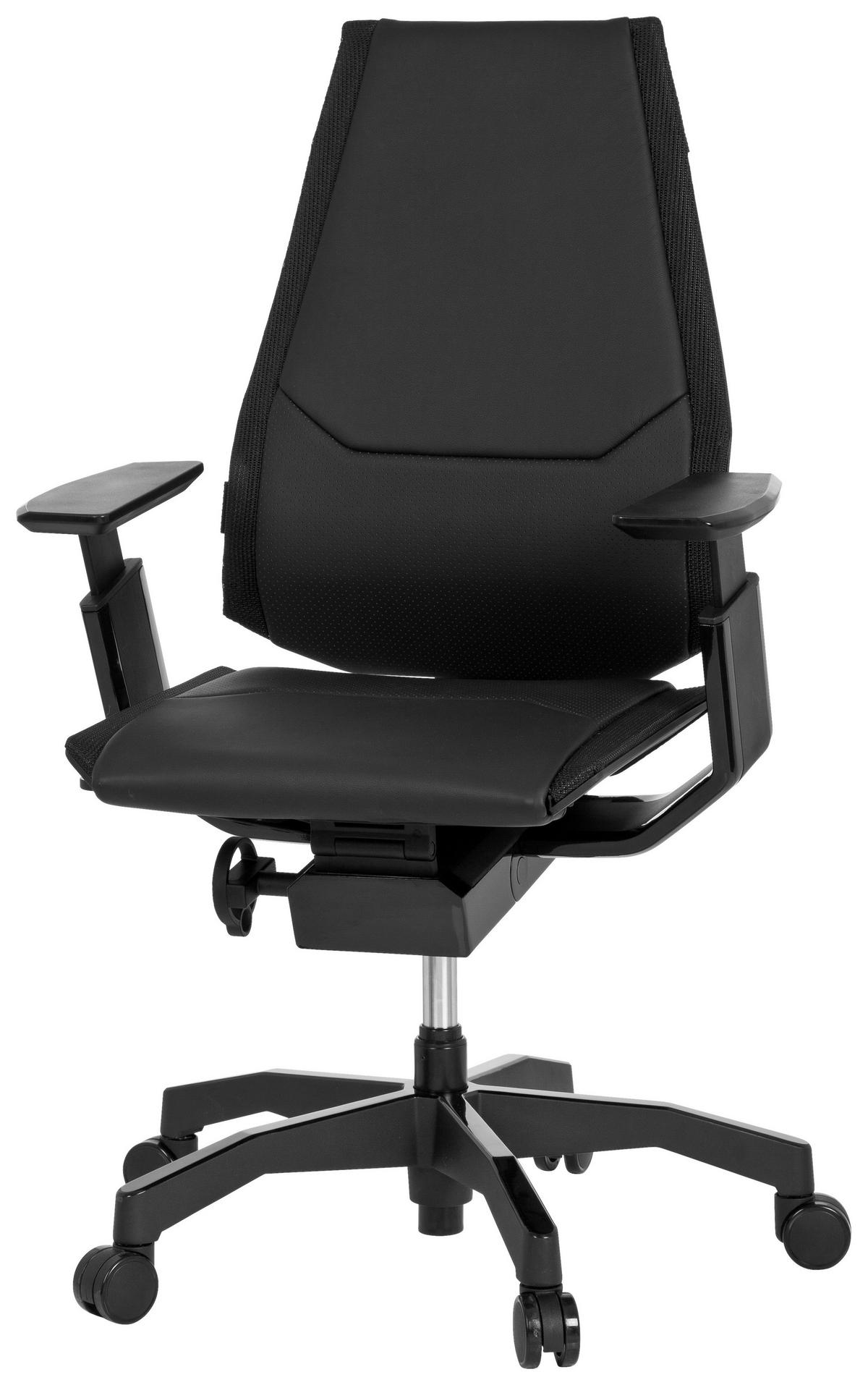 DREHSTUHL Schwarz  - Schwarz, MODERN, Leder/Kunststoff (57/119/46cm) - MID.YOU