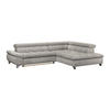 ECKSOFA Chenille Beige  - Chromfarben/Beige, Konventionell, Textil/Metall (312/234cm) - Livetastic