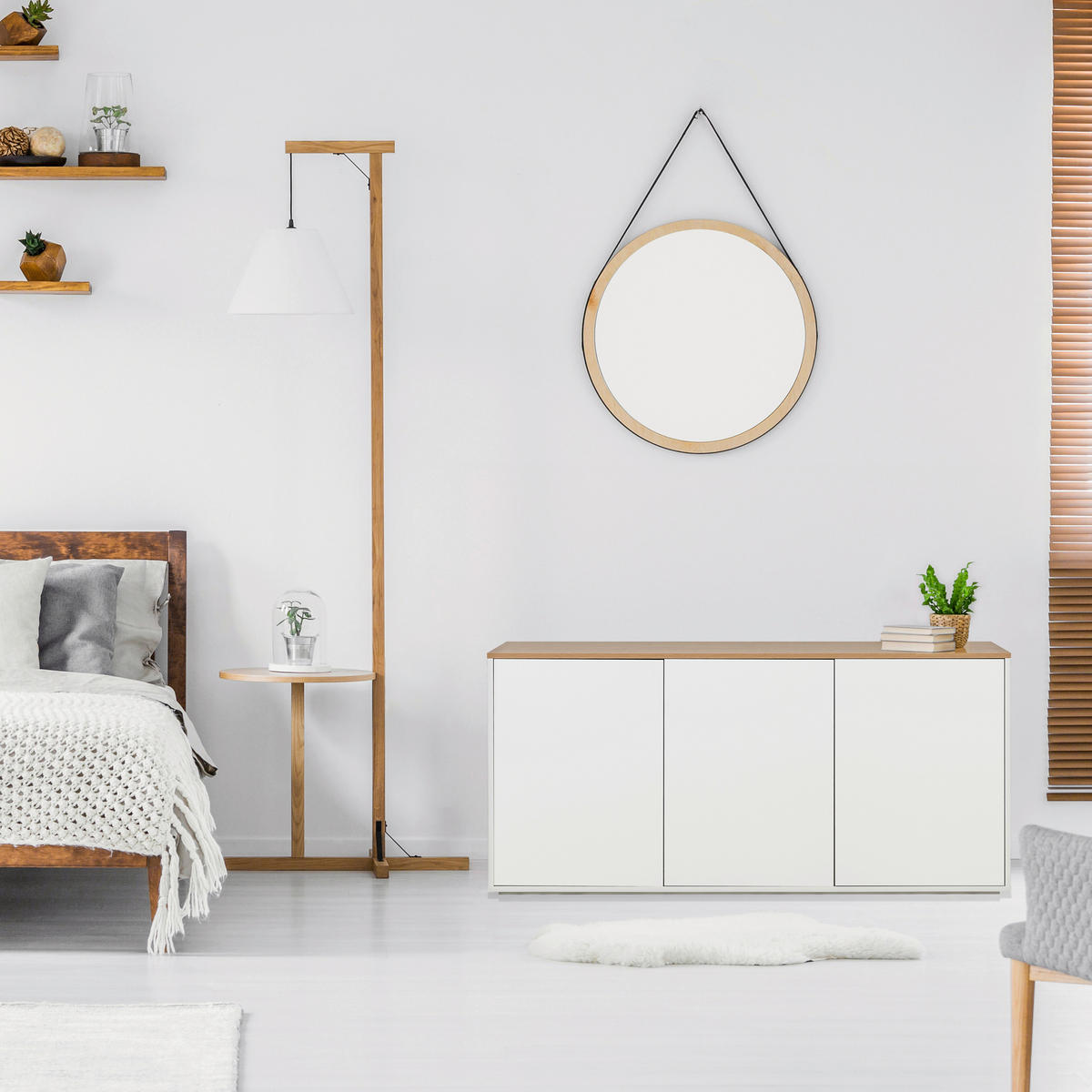 SIDEBOARD  in 160/76/40 cm  - Eichefarben/Weiß, MODERN, Holzwerkstoff (160/76/40cm) - MID.YOU