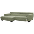 ECKSOFA in Webstoff Olivgrün  182/279 cm  - Schwarz/Olivgrün, KONVENTIONELL, Textil/Metall (182/279cm) - Hom`in