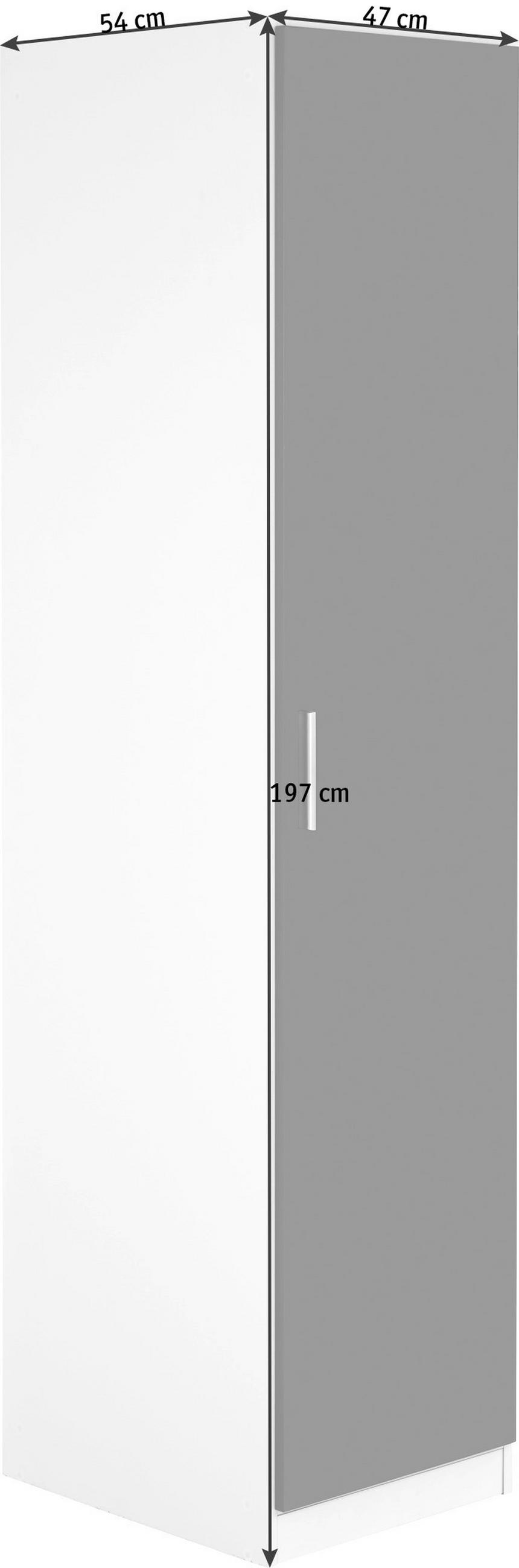 DREHTÜRENSCHRANK in Weiss, Weiss Hochglanz  - Weiss Hochglanz/Weiss, Design, Holzwerkstoff/Kunststoff (47/197/54cm) - Carryhome