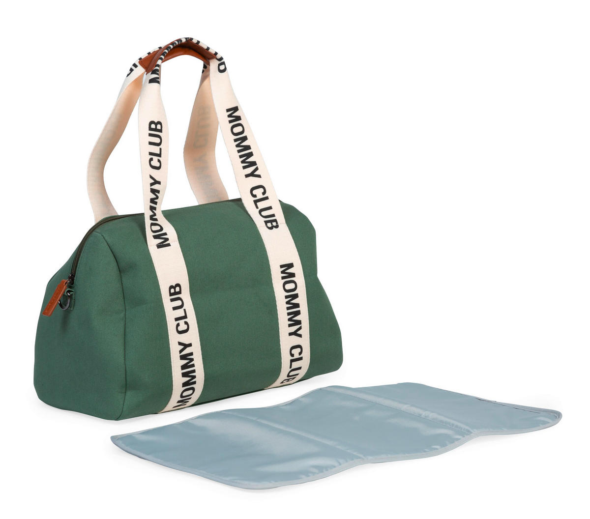 WICKELTASCHE Mommy Club Signatur Grün Canvas  - Weiß/Grau, KONVENTIONELL, Kunststoff/Textil (38/21/27cm) - Childhome