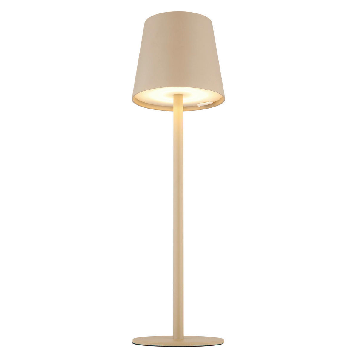 AKKU-TISCHLEUCHTE - Sandfarben/Opal, Trend, Kunststoff/Metall (10,6/36cm) - Globo