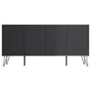 SIDEBOARD Posseik Industrial 155/75,8/42 cm  - Graphitfarben/Schwarz, Design, Holzwerkstoff/Metall (155/75,8/42cm) - P & B