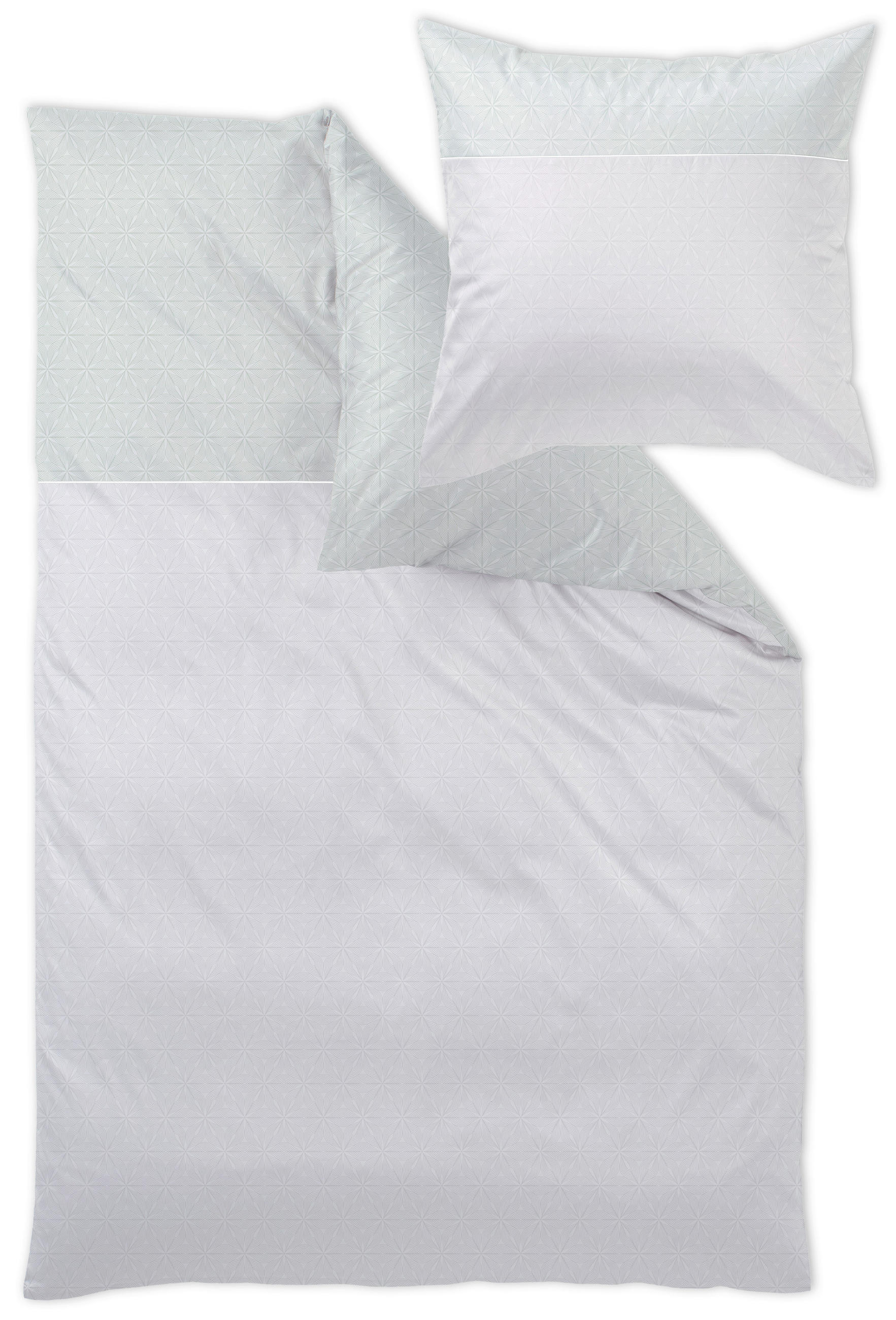 BETTWÄSCHE GRACEFUL Damast 155/220 cm  - Weiß/Grün, Basics, Textil (155/220cm) - Curt Bauer