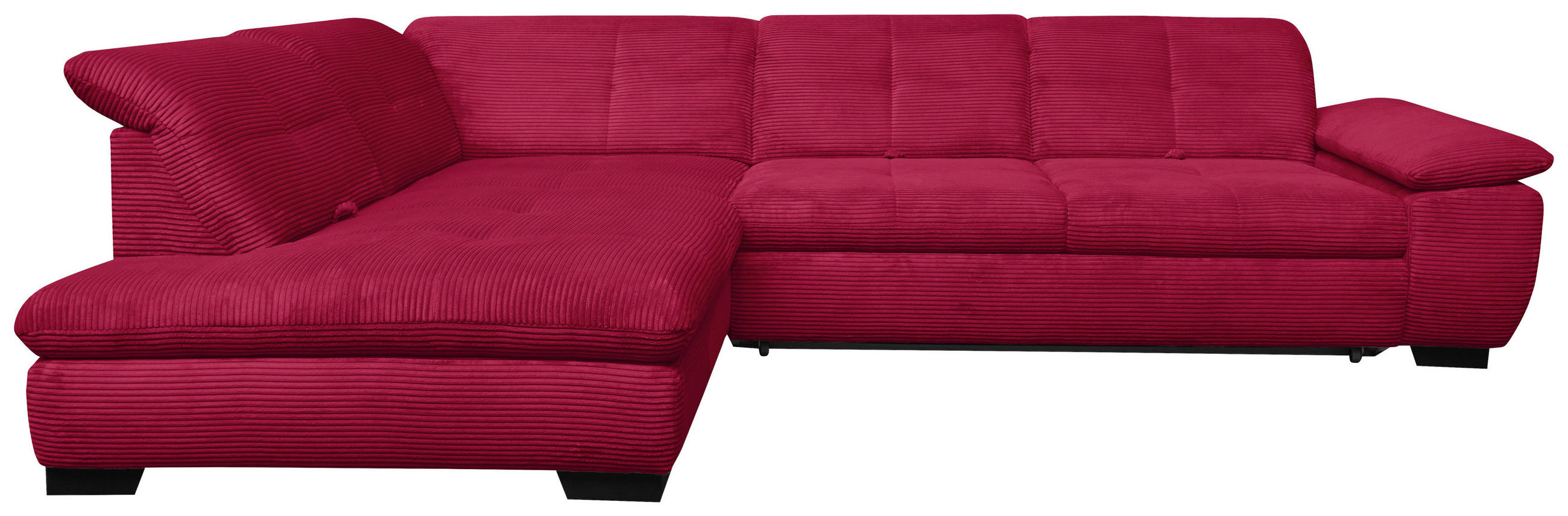 ECKSOFA Rot Cord  - Rot/Schwarz, Design, Textil/Metall (242/313cm) - Xora