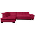 ECKSOFA in Cord Rot  242/313 cm  - Rot/Schwarz, Design, Textil/Metall (242/313cm) - Xora