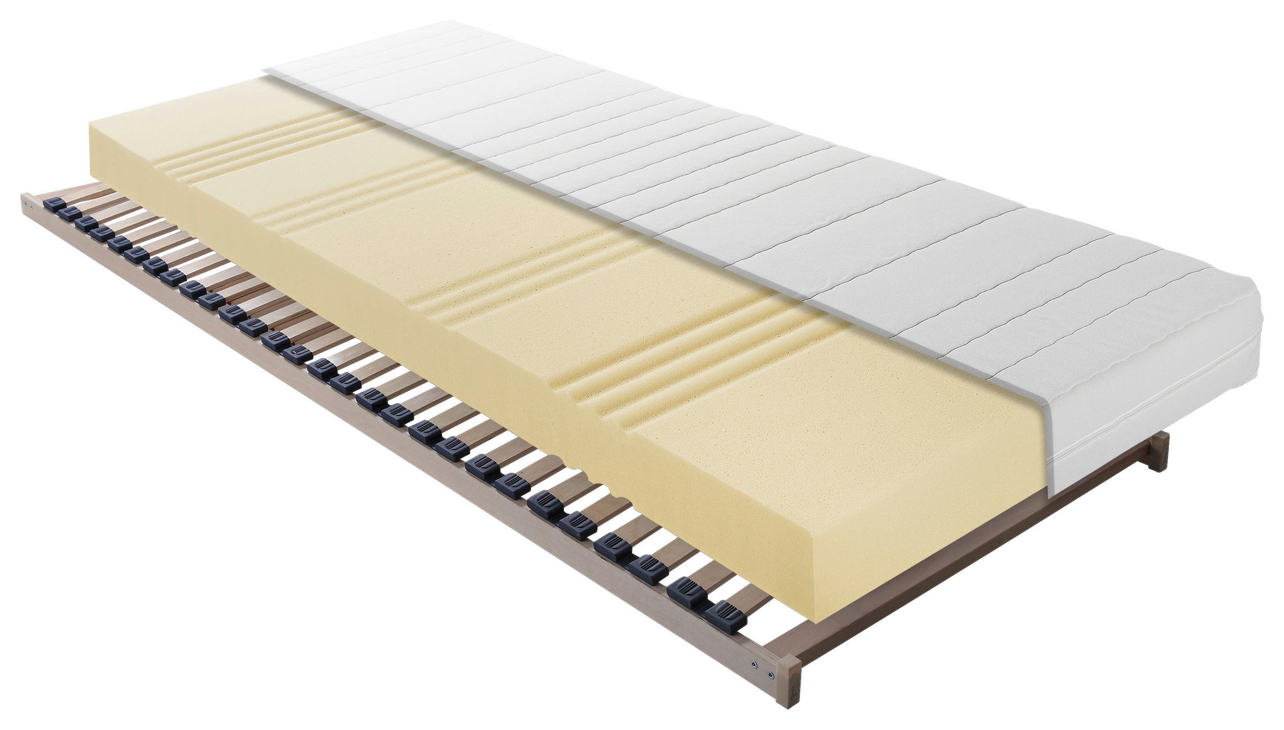 MATRATZENSET 120/200 cm  - Birkefarben/Buchefarben, Basics, Holz/Textil (120/200cm) - Boxxx