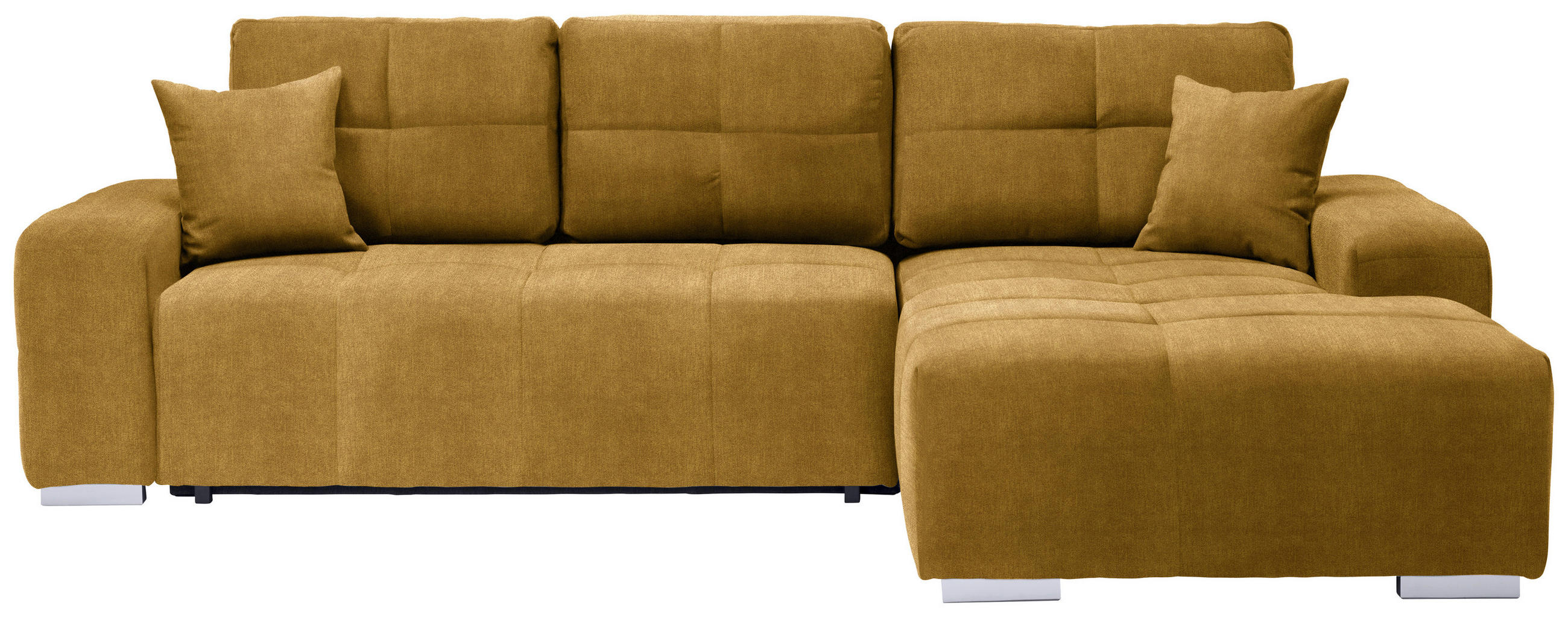 ECKSOFA in Webstoff Gelb  280/194 cm  - Gelb/Silberfarben, Design, Kunststoff/Textil (280/194cm) - Carryhome