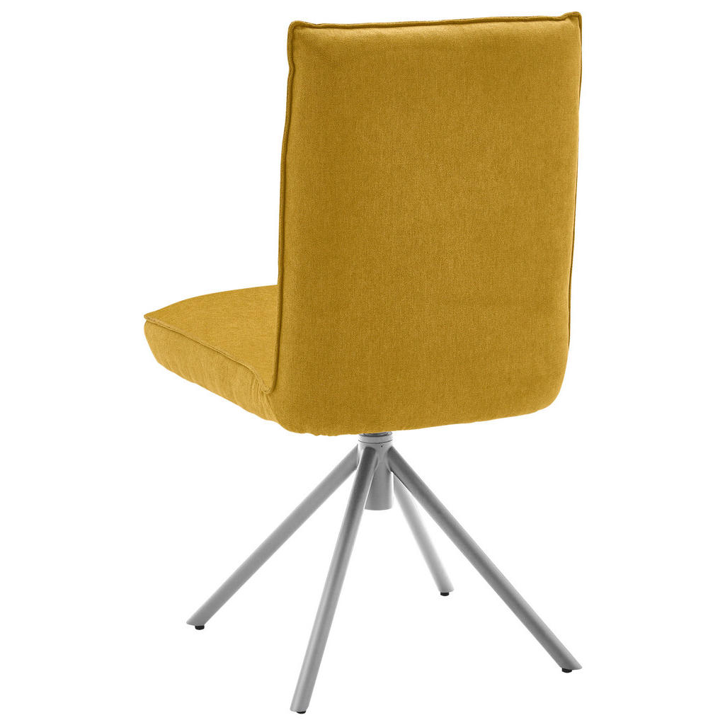 Thumbnail - Dieter Knoll Stuhl, Gelb, Edelstahl, Textil, Sternfuß, 49x93x59 cm, Goldenes M, Beinauswahl, Lederauswahl, Stoffauswahl,...