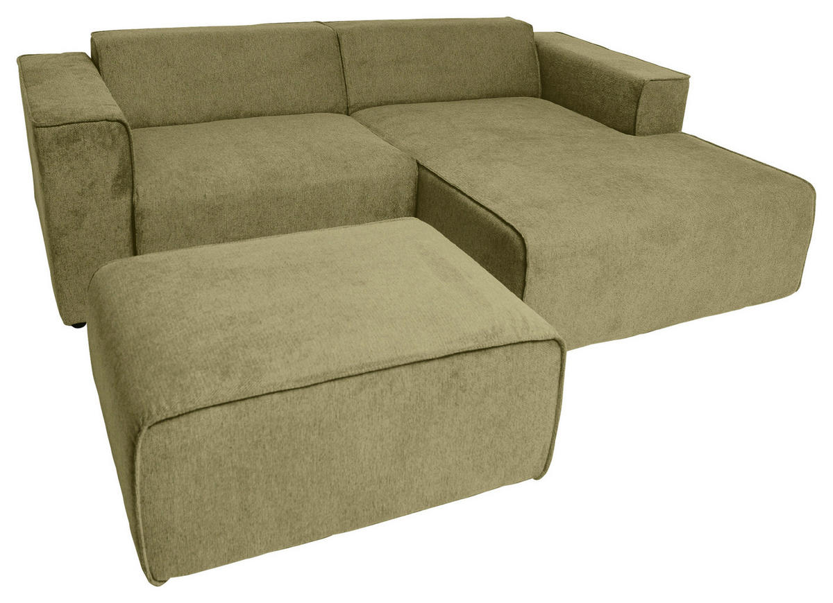 Freisteller von P & B ECKSOFA Olivgrün Struktur.