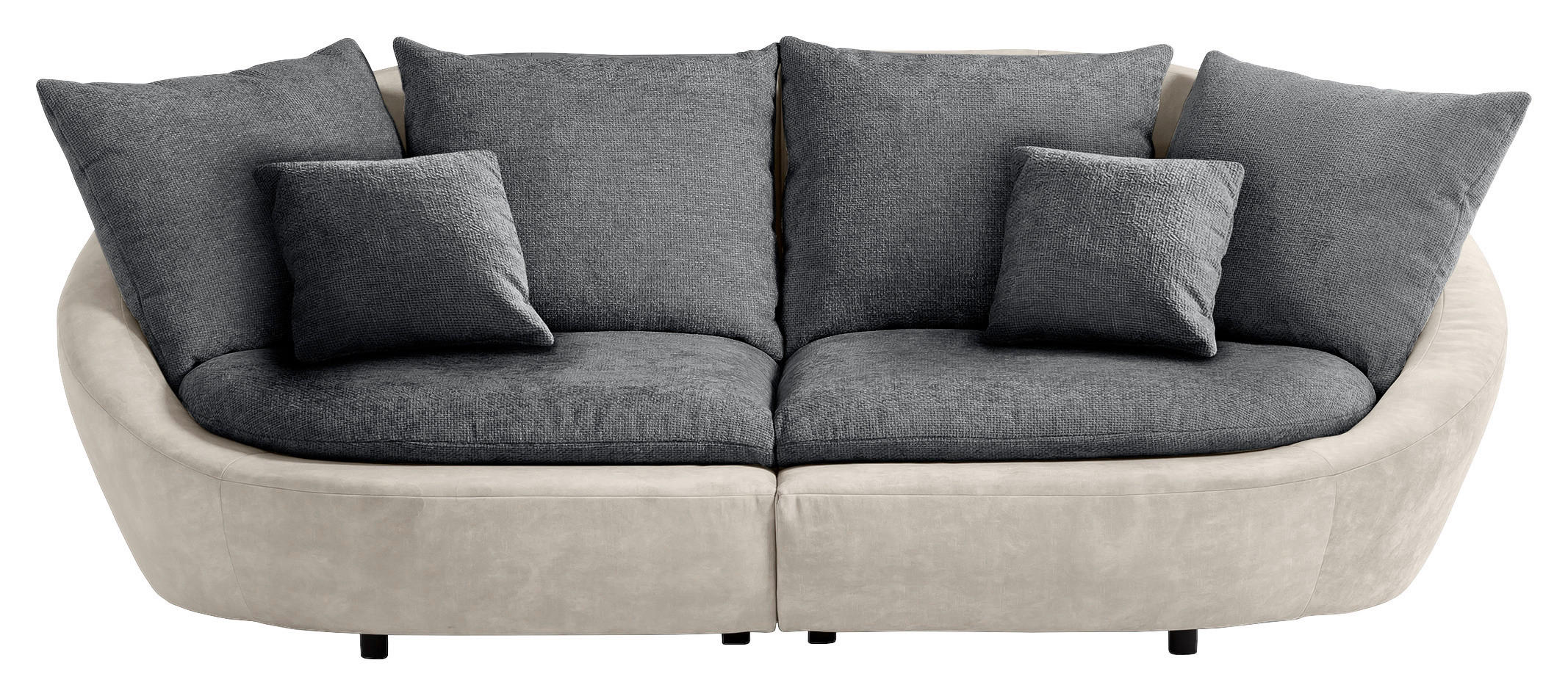 BIGSOFA Chenille Anthrazit, Beige  - Anthrazit/Beige, MODERN, Kunststoff/Textil (280/87/131cm) - MID.YOU
