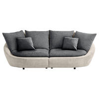 BIGSOFA Chenille Anthrazit, Beige  - Anthrazit/Beige, MODERN, Kunststoff/Textil (280/87/131cm) - Trendmanufaktur