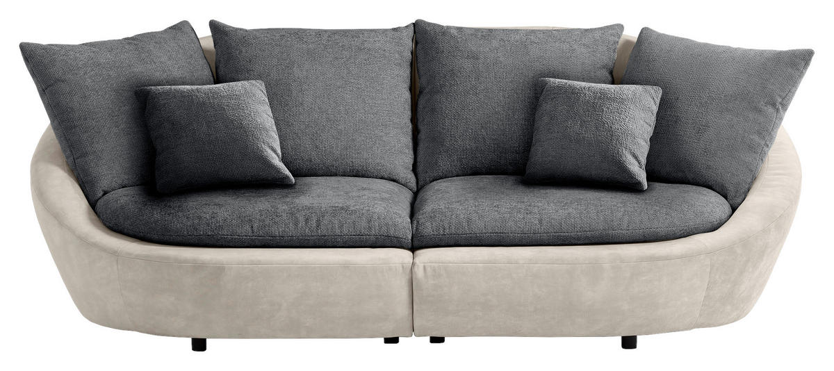 BIGSOFA Chenille Anthrazit, Beige  - Anthrazit/Beige, MODERN, Kunststoff/Textil (280/87/131cm) - Trendmanufaktur
