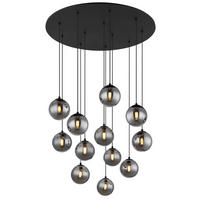 LED-HÄNGELEUCHTE 75/120 cm    - Schwarz, Design, Glas/Kunststoff (75/120cm) - Globo
