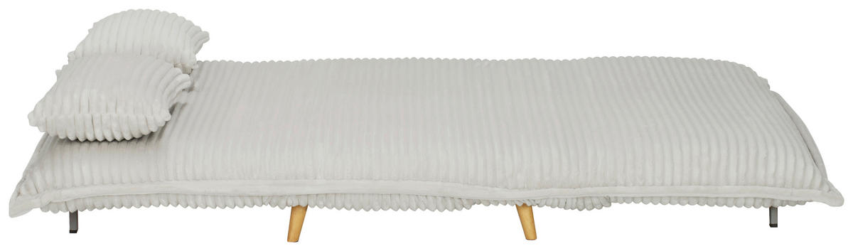 SCHLAFSOFA Cord Weiß  - Walnussfarben/Weiß, MODERN, Holz/Textil (92/216/87/26/150cm) - Livetastic