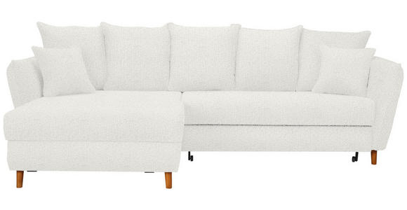 ECKSOFA in Chenille Creme  - Eichefarben/Creme, KONVENTIONELL, Holz/Textil (284/162cm) - Carryhome