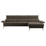 ECKSOFA in Bouclé Taupe  330/186 cm  - Taupe/Schwarz, Design, Textil/Metall (330/186cm) - Johann Jakob